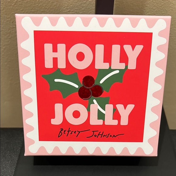 Betsey Johnson | Crystal Snowflake Earrings w/ Emerald Green Gem - Picture 2 of 7